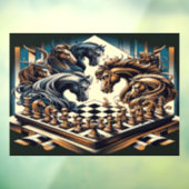 Het spel van ridders - schaken ontmoet fantasie raamsticker (Vel 3)