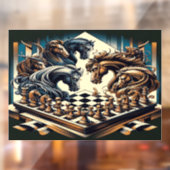 Het spel van ridders - schaken ontmoet fantasie raamsticker (Vel 2)