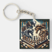 Het spel van ridders - schaken ontmoet fantasie sleutelhanger (voorkant)
