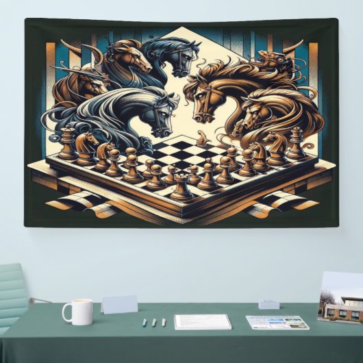 Het spel van ridders - schaken ontmoet fantasie spandoek (Beurs)