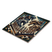 Het spel van ridders - schaken ontmoet fantasie tegeltje (Zijkant)