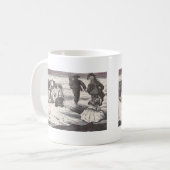 Het spelen bij het strand koffiemok (Voorkant links)