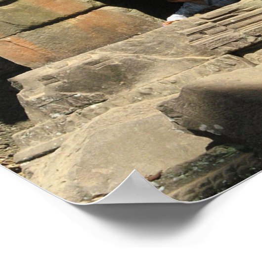 Het spelen in de Ruins ... Ta Prohm, Cambodja Poster (Hoek)