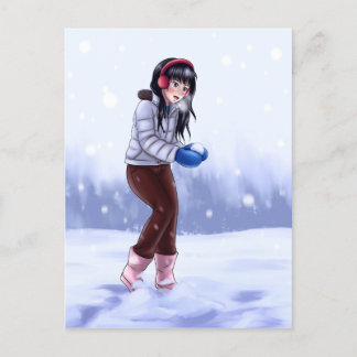 Het spelen in de sneeuw feestdagenkaart