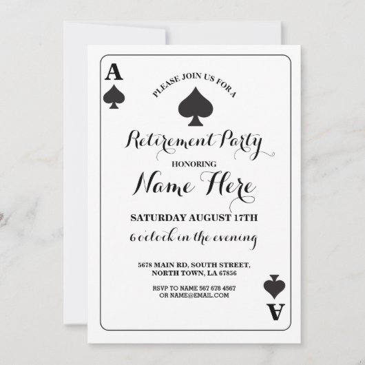 Het spelen KaartAce van Spades Vegas Uitnodiging v (Voorkant)