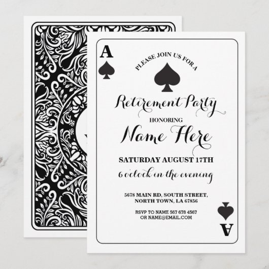 Het spelen KaartAce van Spades Vegas Uitnodiging v (Voorkant / Achterkant)