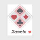  het Spelen Kaarten Kleuren Douane-Knip Sticker (Vel)
