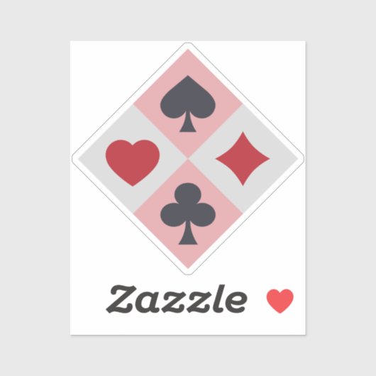 het Spelen Kaarten Kleuren Douane-Knip Sticker (Vel)