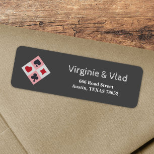  het Spelen Kaarten Kleuren Terugkeer adresetiket Etiket