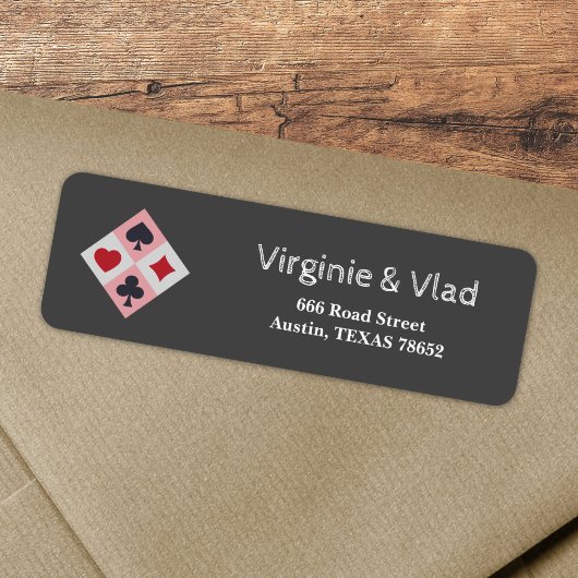  het Spelen Kaarten Kleuren Terugkeer adresetiket Etiket