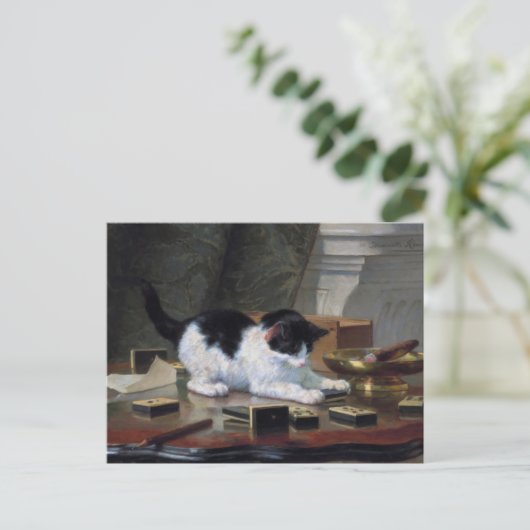 Het spelen Kitten door Henriëtte Ronner-Knip Briefkaart (Staand voorkant)