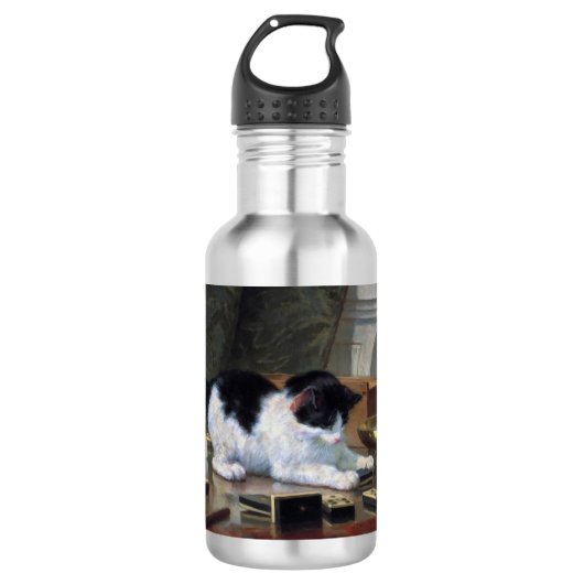 Het spelen Kitten door Henriëtte Ronner-Knip Waterfles (Voorkant)