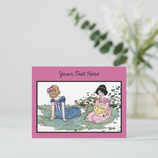 Het spelen met de Doll Briefkaart (Staand voorkant)