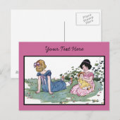 Het spelen met de Doll Briefkaart (Voorkant / Achterkant)