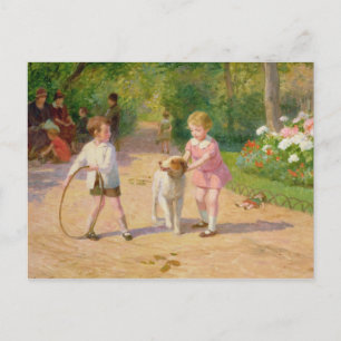 Het spelen met de hoepel briefkaart