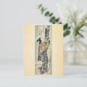 Het spelen met een marionet door Okumura, Masanobu Briefkaart (Staand voorkant)