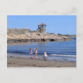 Het spelen op de strand in Rockport, MA Briefkaart (Voorkant)