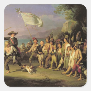 Het spelen op soldaten, Romeinse Revolutie 1848 Vierkante Sticker
