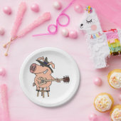 Het Spelen van de Blauwte Papieren Bordje (Feest)