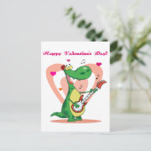 Het Spelen van de dinosaurus Gitaar Briefkaart (Staand voorkant)