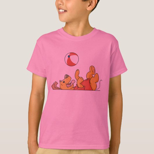 Het Spelen van de hond met de T-shirts en de (Voorkant)