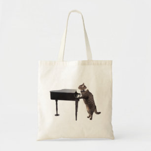 Het Spelen van de kat Piano Tote Bag