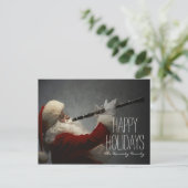 Het Spelen van de Kerstman Klarinet Feestdagenkaart (Staand voorkant)