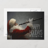 Het Spelen van de Kerstman Klarinet Feestdagenkaart (Voorkant / Achterkant)