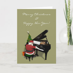Het Spelen van de Kerstman Piano Feestdagen Kaart