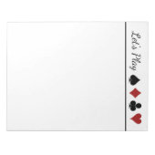 Het spelen van de Score van de Kaart Pad, Ontwerp  Notitieblok (Voorkant)