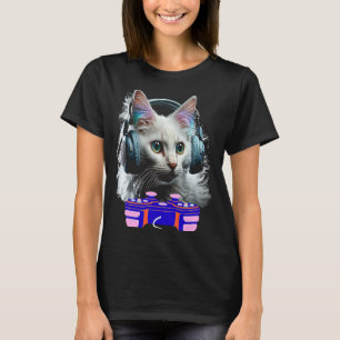 Het spelen van de Turkse angora Cat Player Animal  T-shirt