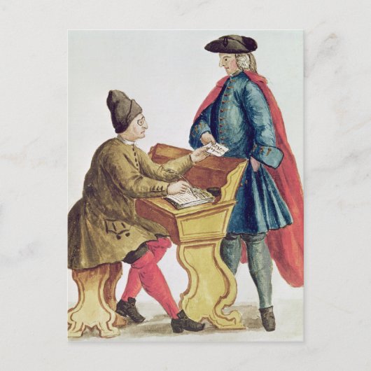 Het spelen van de Venetiaanse Loterij Briefkaart (Voorkant)
