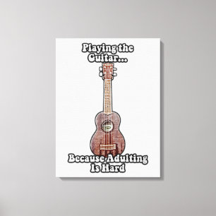 Het spelen van gitaar omdat overlijden moeilijk is canvas afdruk
