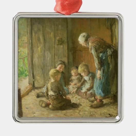 Het spelen van hefbomen op de Doorstap Metalen Ornament (Voorkant)