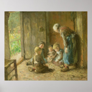 Het spelen van hefbomen op de Doorstap Poster