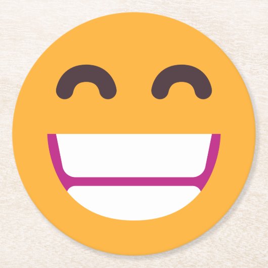 Het spelen van het Gezicht die Eyes glimlachen pas Ronde Kartonnen Onderzetter (Voorkant)
