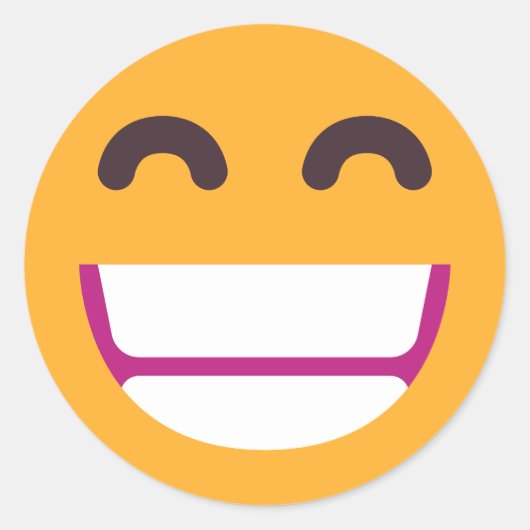 Het spelen van het Gezicht die Eyes glimlachen pas Ronde Sticker (Voorkant)