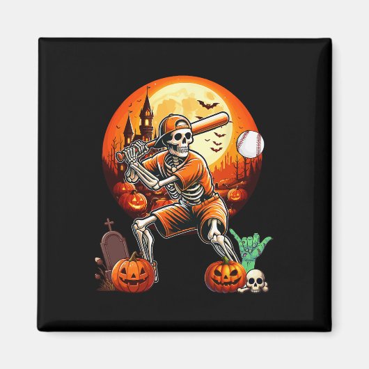 Het spelen van Honkbal Halloween Player Trainer Fa Magneet (Voorkant)