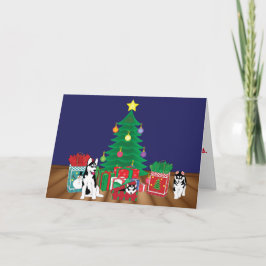 Het Spelen van Huskies onder de Kaart van de