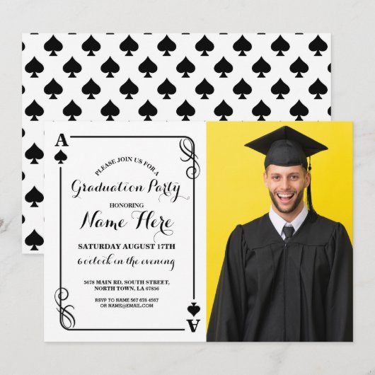 Het spelen van Kaart Ace of Spades Vegas Afstudere (Voorkant / Achterkant)