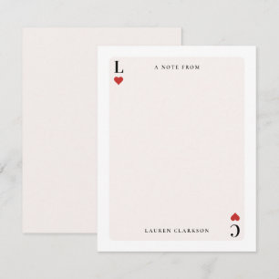 Het spelen van Kaart geïnspireerde briefpapier Not Notitiekaartje