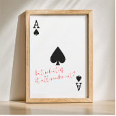 Het spelen van Kaart Jubileum cadeau aas van schop Poster