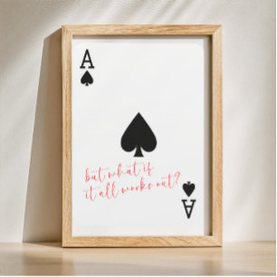 Het spelen van Kaart Jubileum cadeau aas van schop Poster