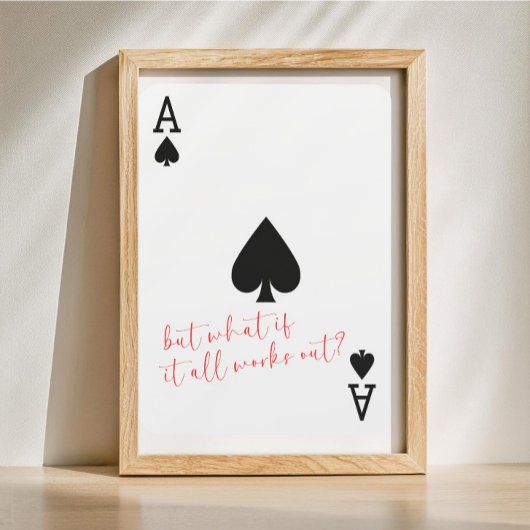 Het spelen van Kaart Jubileum cadeau aas van schop Poster