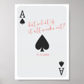 Het spelen van Kaart Jubileum cadeau aas van schop Poster (Voorkant)