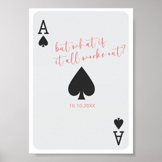 Het spelen van Kaart Jubileum cadeau aas van schop Poster (Voorkant)