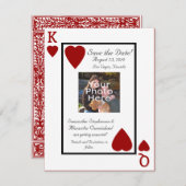 Het spelen van Kaart King/Queen Foto Save the Date (Voorkant / Achterkant)