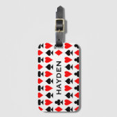 Het spelen van Kaart kostuums Patroon Gepersonalis Bagagelabel (Voorkant (verticaal))