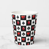 Het spelen van Kaart Suit Checkerboard Papieren Bekers (Voorkant)