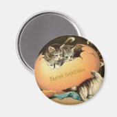 Het spelen van kittens Pasen Magneet (Voorkant / Achterkant)
